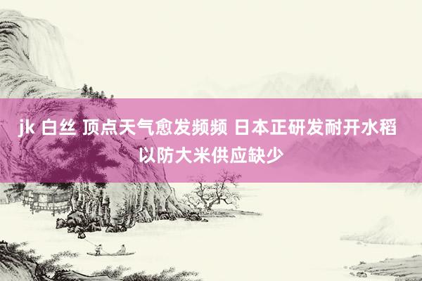 jk 白丝 顶点天气愈发频频 日本正研发耐开水稻 以防大米供应缺少