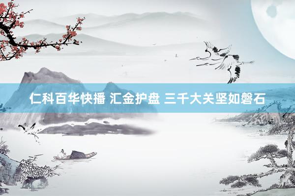 仁科百华快播 汇金护盘 三千大关坚如磐石