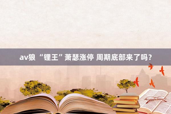 av狼 “锂王”萧瑟涨停 周期底部来了吗？