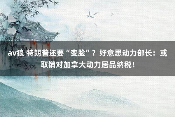 av狼 特朗普还要“变脸”？好意思动力部长：或取销对加拿大动力居品纳税！